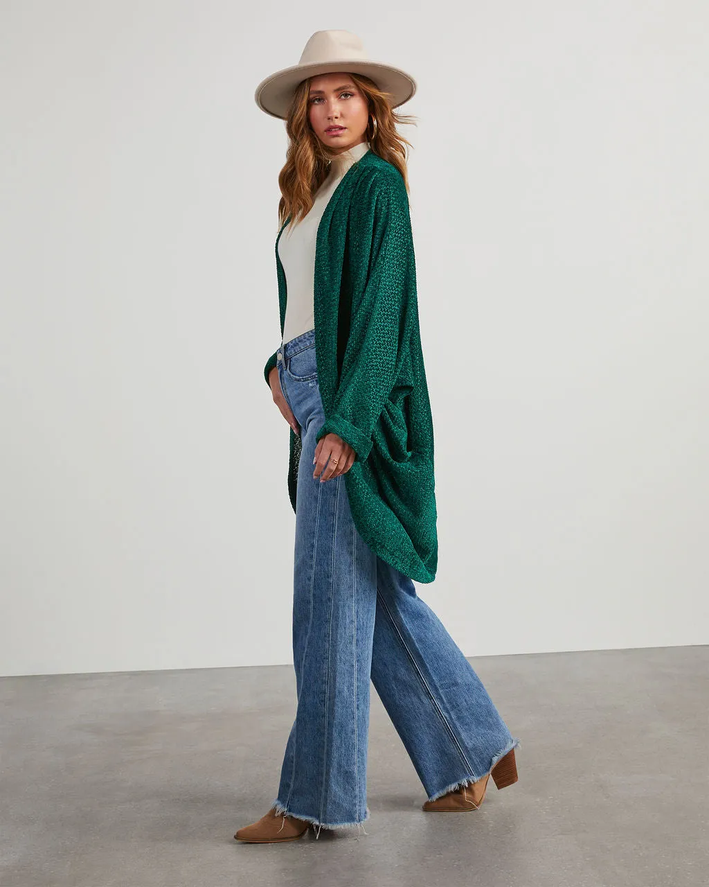 Holiday Spirit Chenille Pocketed Dolman Cardigan sold by Vici product image thumbnail 3