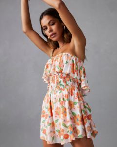 Big Bouquet Energy Strapless Smocked Romper - FINAL SALE sold by Vici