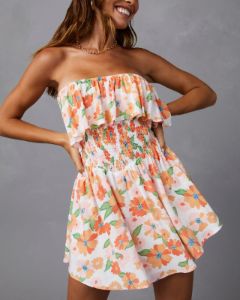 Big Bouquet Energy Strapless Smocked Romper - FINAL SALE sold by Vici
