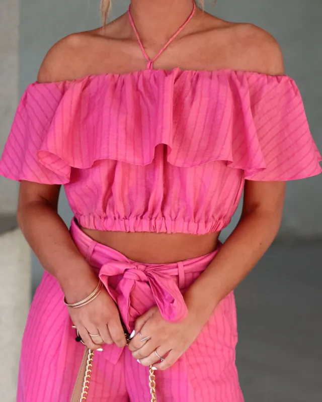 Taiba Off The Shoulder Crop Top sold by Vici