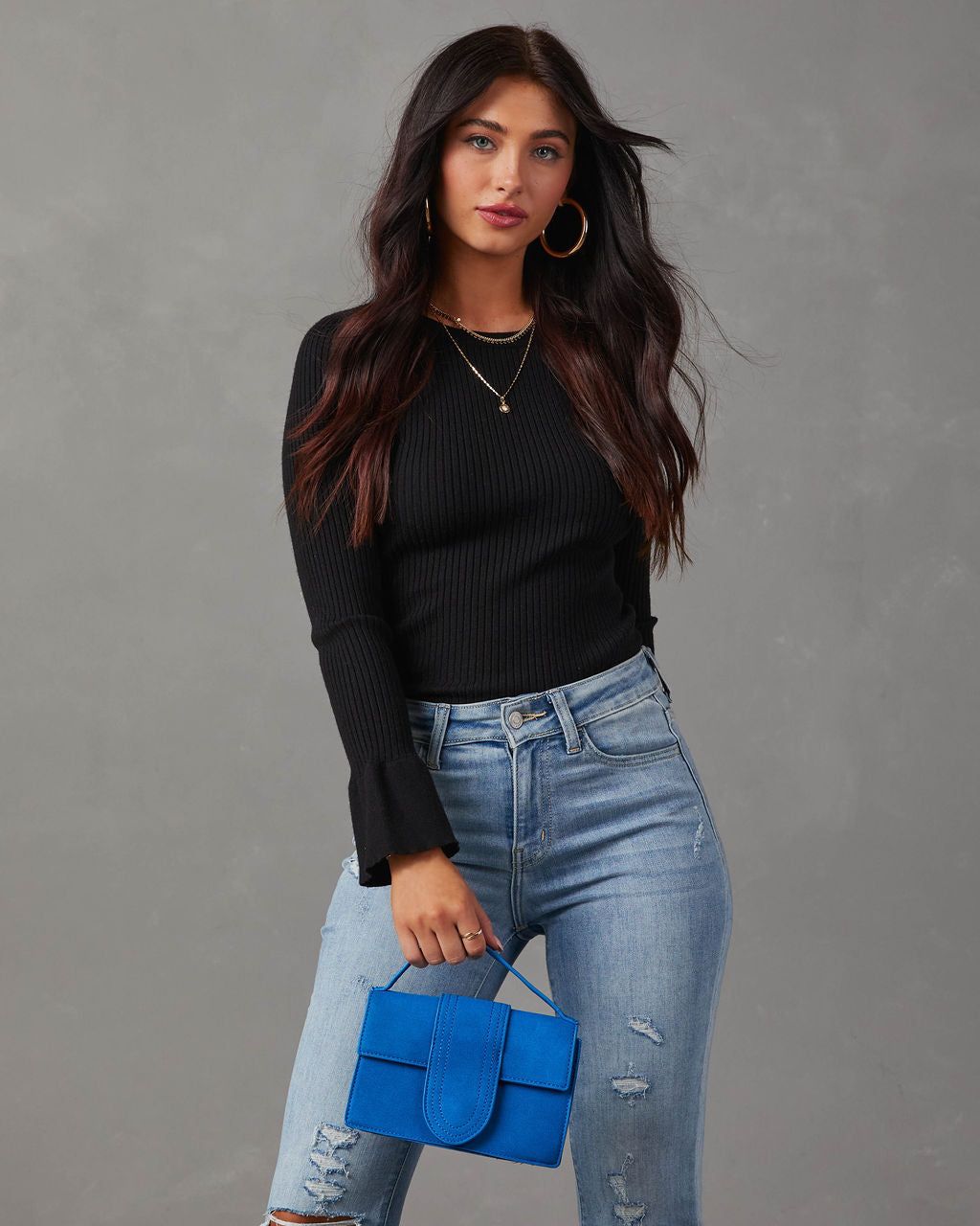 Maura Suede Crossbody Bag - Blue sold by Vici product image thumbnail 4
