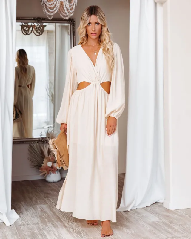 Amora Long Sleeve Cutout Maxi Dress - FINAL SALE sold by Vici