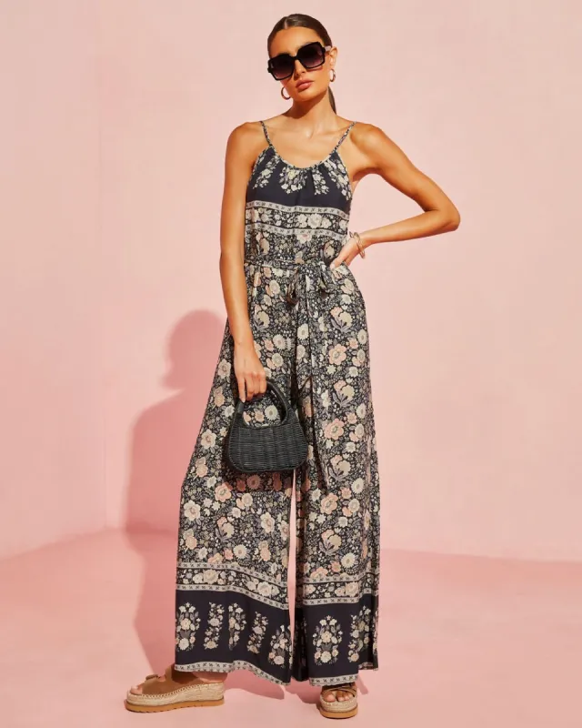 Hewitt Floral Wide Leg Jumpsuit sold by Vici