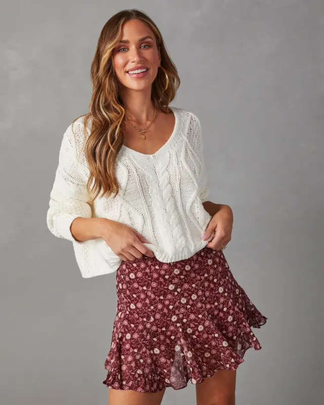 Briar Floral Ruffle Mini Skort made by Vici