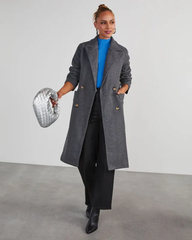 Autumn Necessities Pocketed Coat - Dark Grey sold by Vici