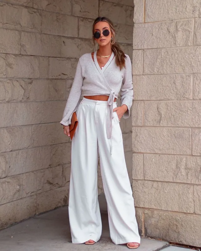 Seychelles Knit Wrap Top - Oatmeal - FINAL SALE sold by Vici