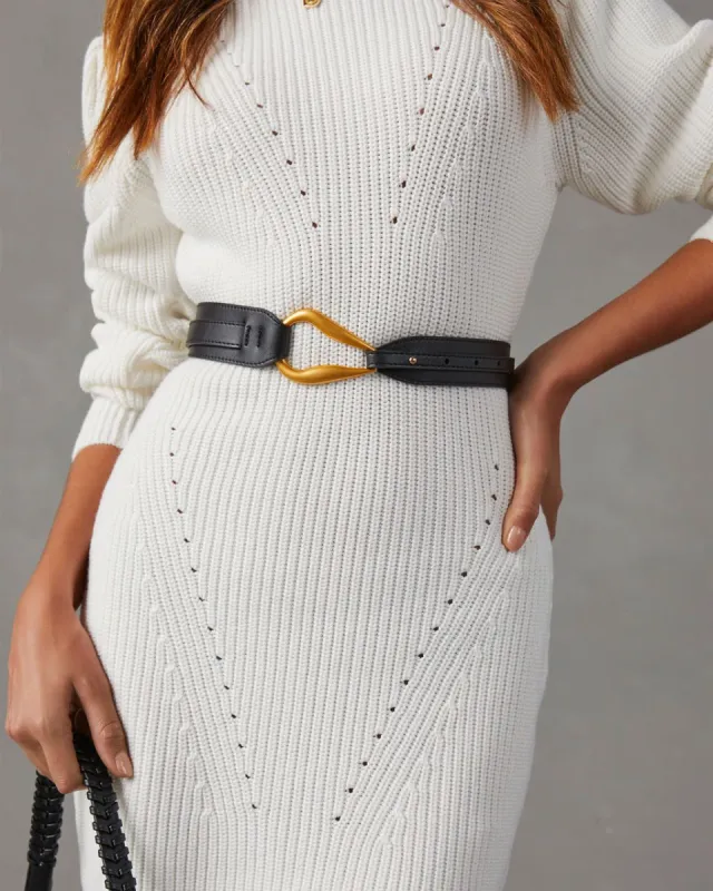 Hooked On You Buckle Belt - Black sold by Vici