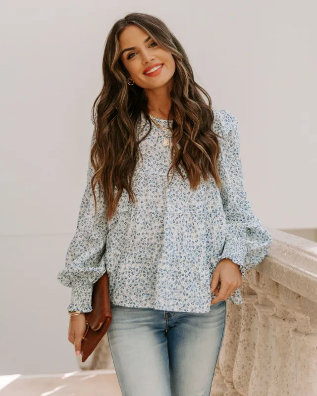 Haiden Smocked Floral Ruffle Blouse - FINAL SALE sold by Vici
