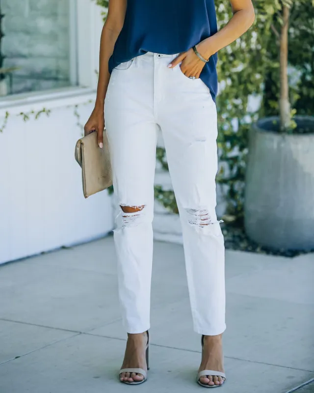 Spence High Rise Distressed Straight Leg Denim - FINAL SALE sold by Vici