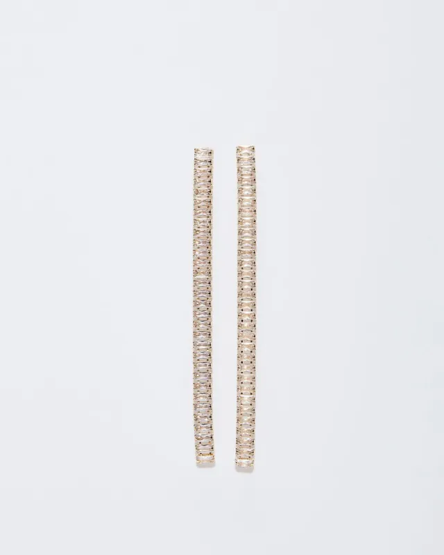 Timeless Times Baguette Drop Earrings made by Vici
