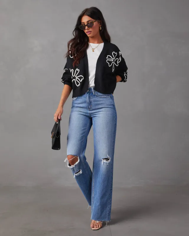 Wisteria Oversized Floral Stitch Cardigan sold by Vici