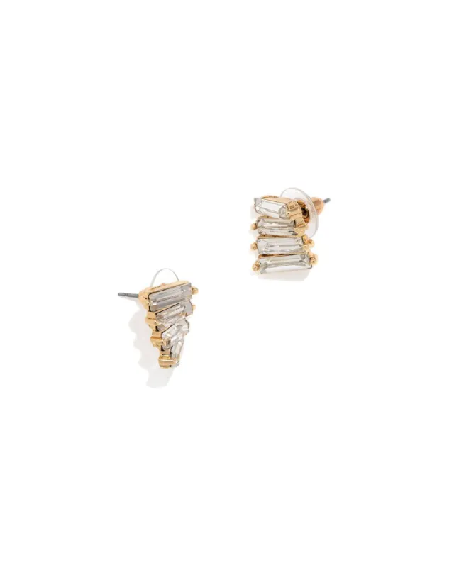 So Crystal Clear Baguette Studs sold by Vici
