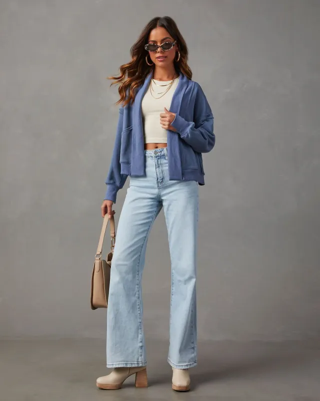 Keepin' Me Cozy Relaxed Cardigan - Blue sold by Vici