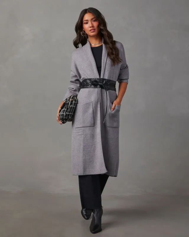 Coletti Longline Open Front Duster - Grey sold by Vici