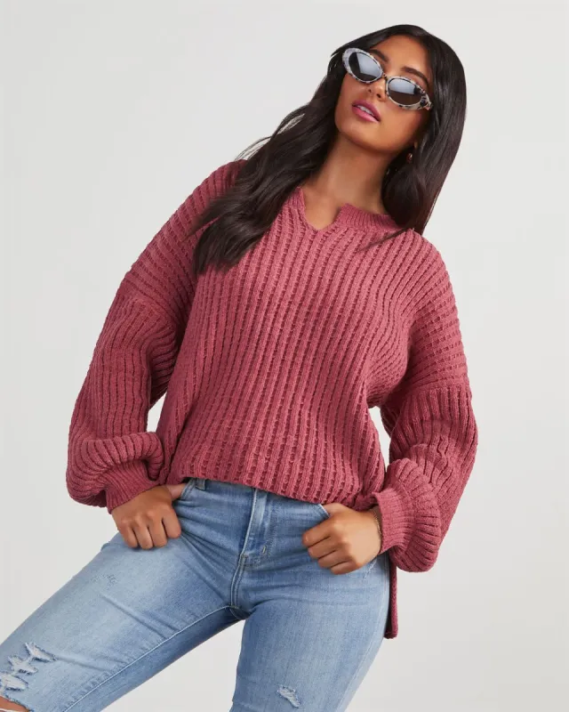 Liberty Chunky Knit Sweater - Brick sold by Vici