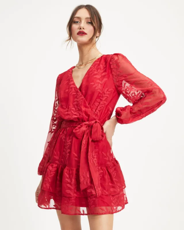 Most Gracious Embroidered Tiered Mini Dress sold by Vici