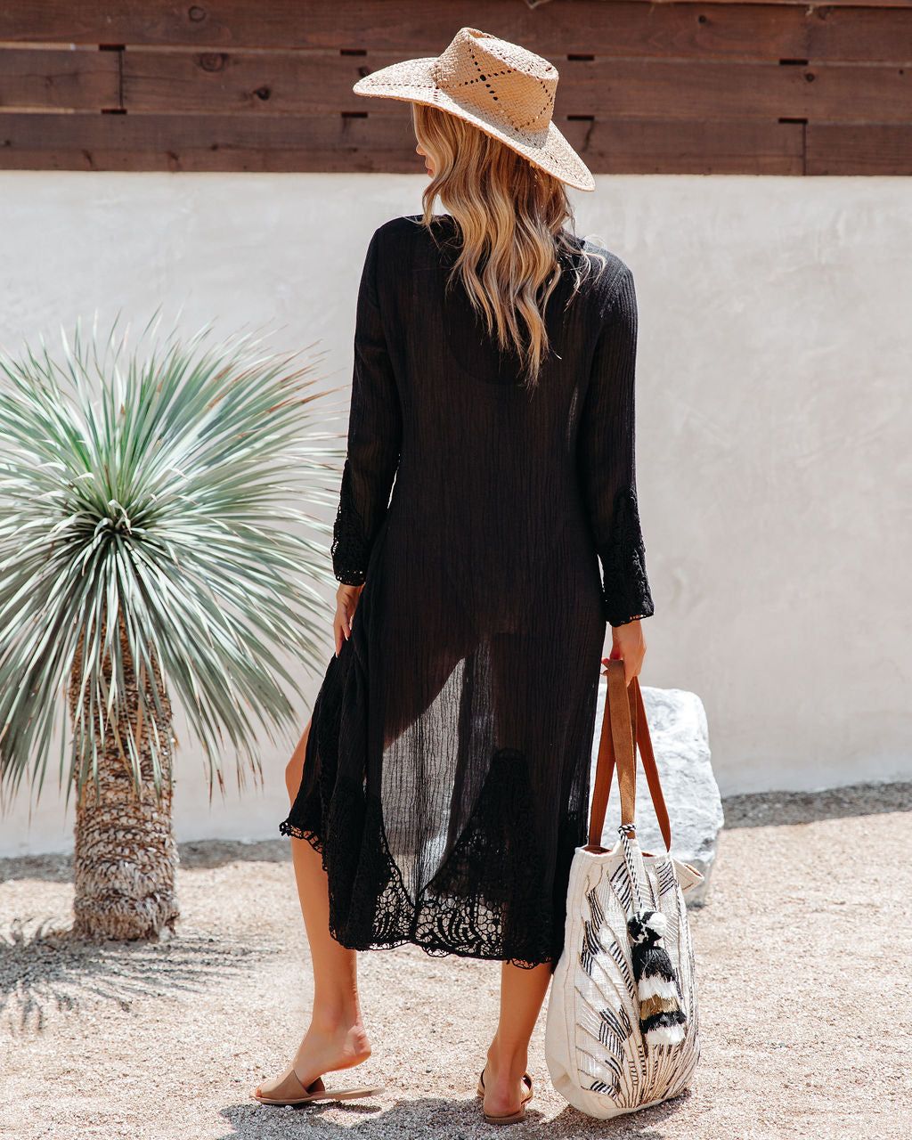 Pique Linen Cotton Button Down Crochet Cover-Up - FINAL SALE sold by Vici product image thumbnail 2