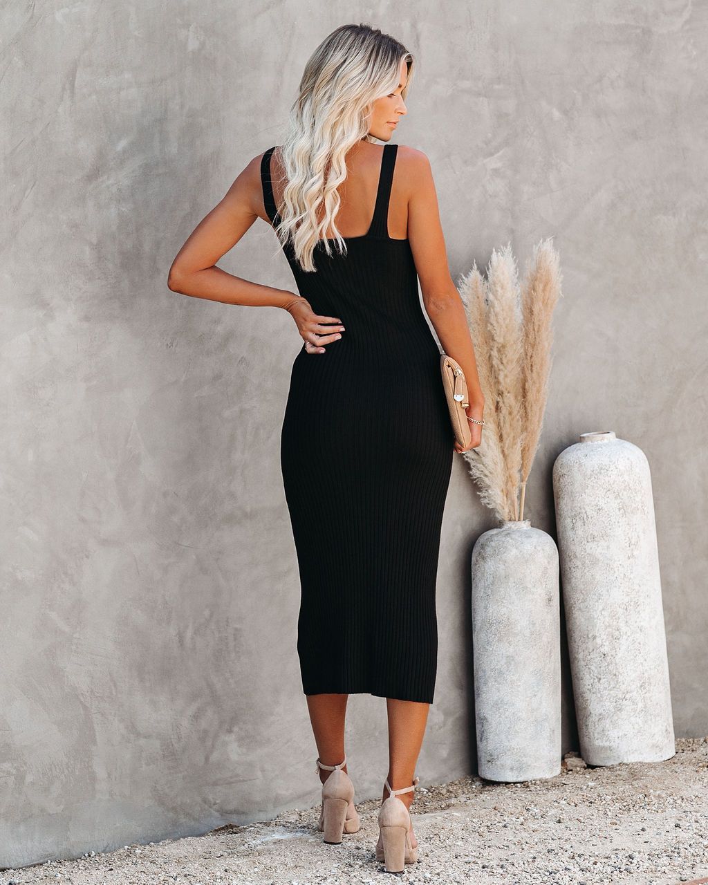 Melbourne Ribbed Knit Midi Dress - Black - SALE sold by Vici product image thumbnail 2