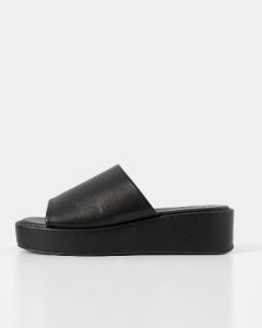 Lourdes Faux Leather Platform Sandals - Black - LAST CHANCE sold by Vici