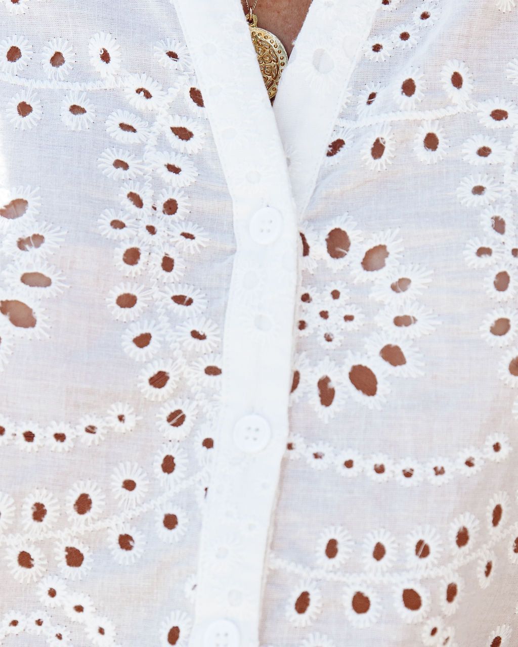 Ziva Cotton Eyelet Puff Sleeve Blouse - FINAL SALE sold by Vici product image thumbnail 4