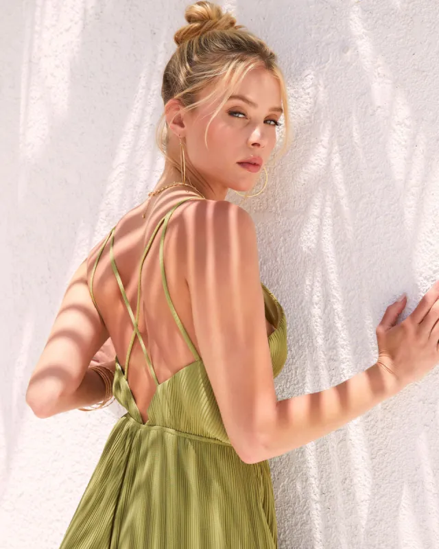 Adelynn Plisse Wide Leg Jumpsuit sold by Vici