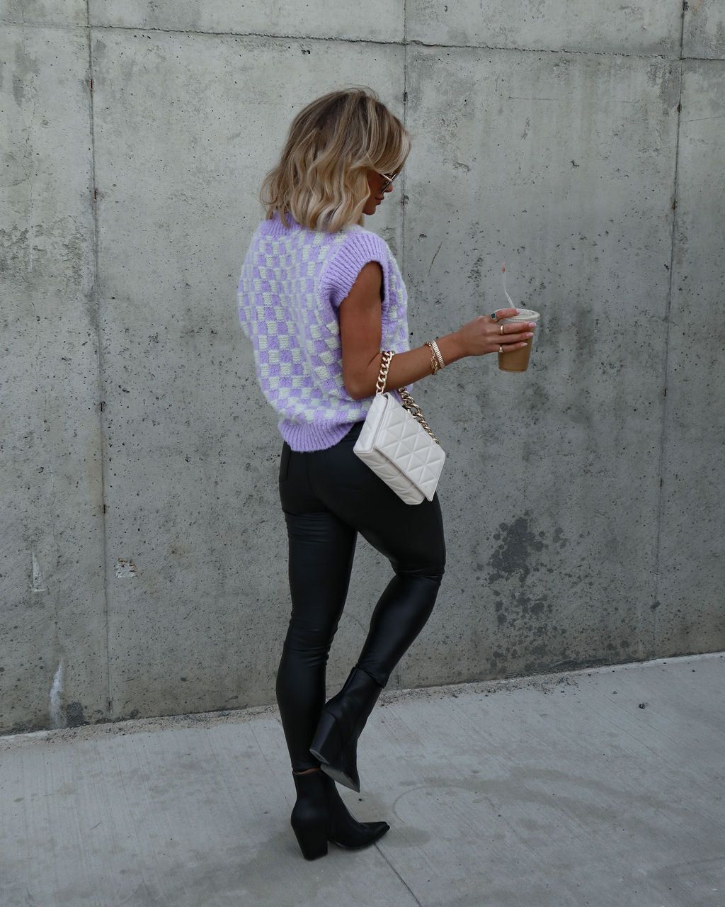 Perfect Moves Knit Checkered Sweater sold by Vici product image thumbnail 4