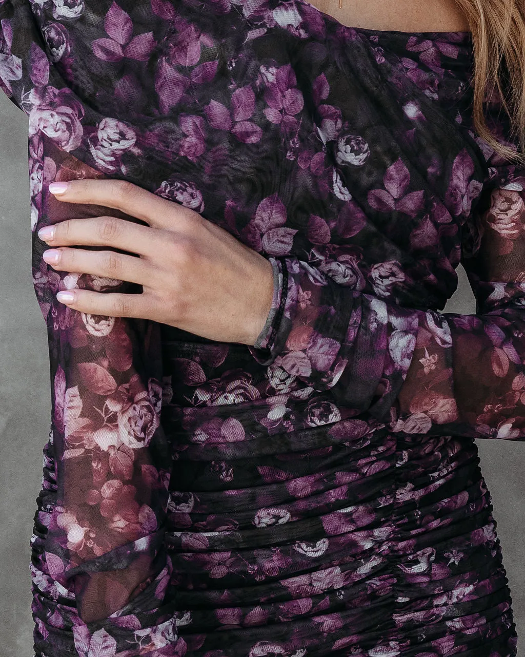 Rowena Floral Ruched Midi Dress sold by Vici product image thumbnail 2