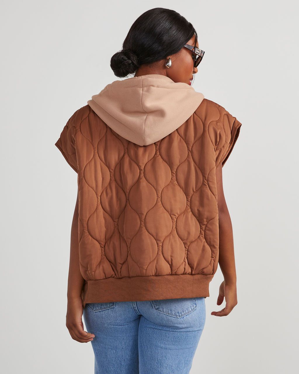 Fall And Forever Hooded Puffer Vest - Tan sold by Vici product image thumbnail 4