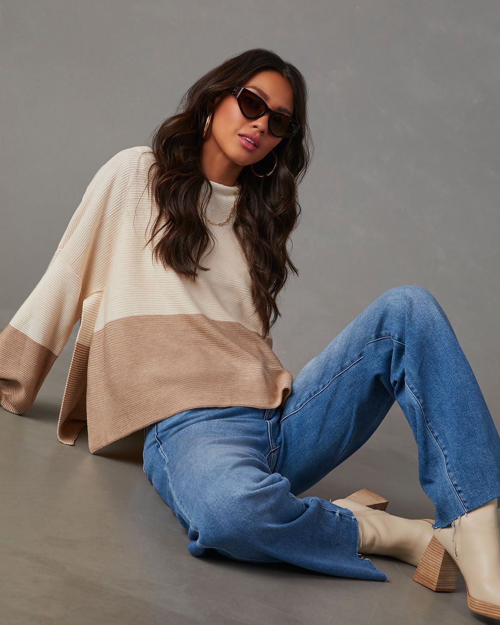 Sweet As Chai Colorblock Sweater - Multi sold by Vici product image thumbnail 6