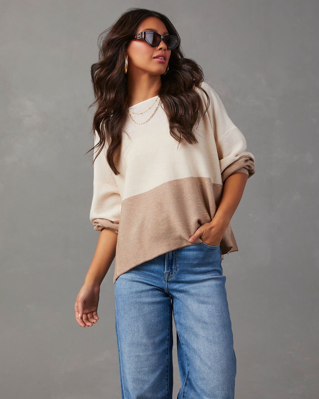 Sweet As Chai Colorblock Sweater - Multi sold by Vici product image thumbnail 2