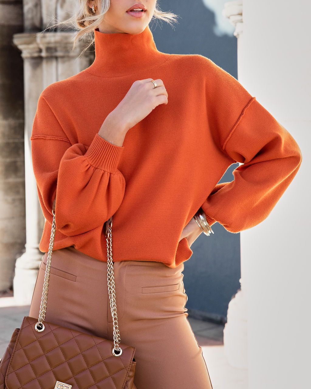 Noah Ribbed Knit Turtleneck Sweater sold by Vici product image thumbnail 4