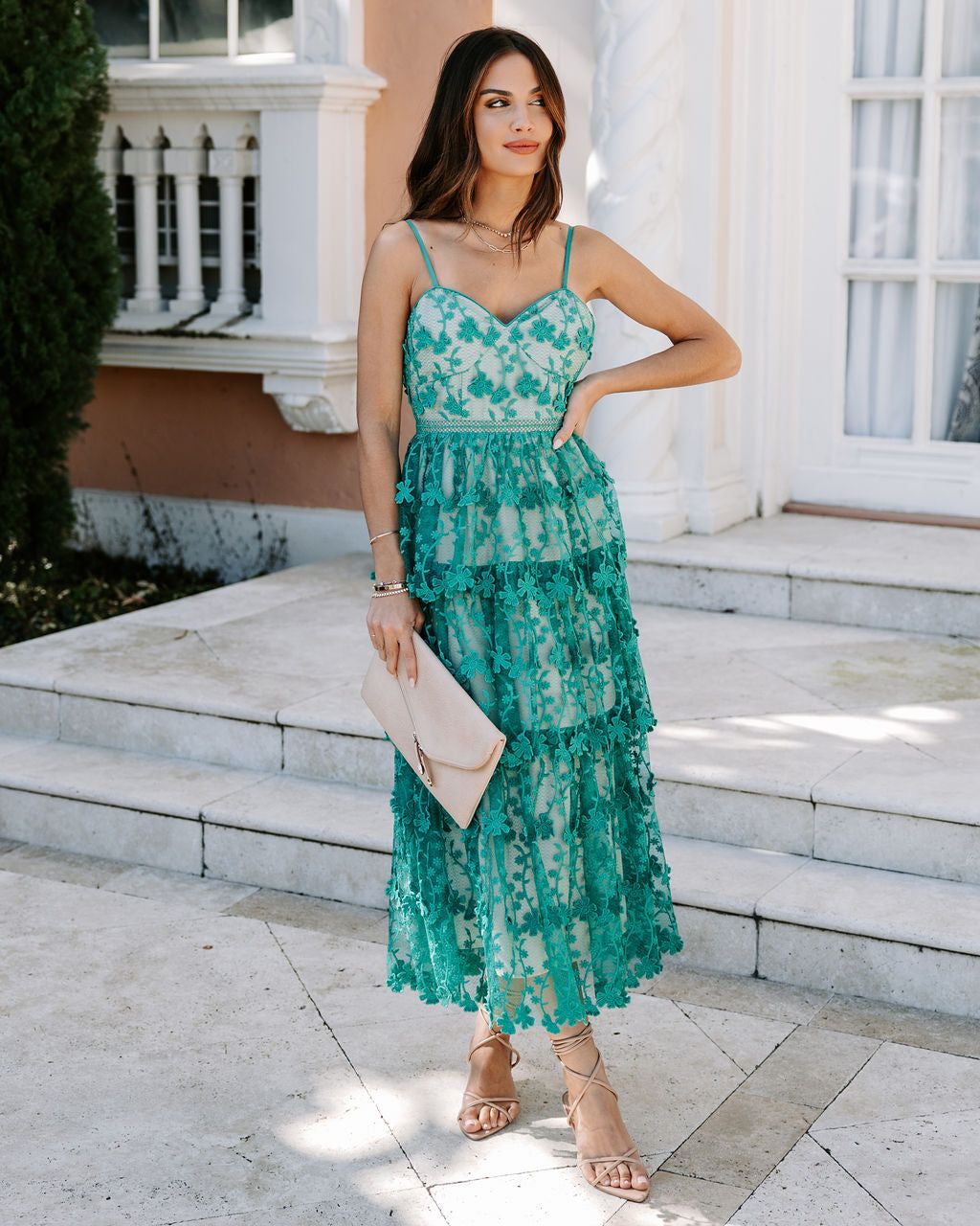Pascal Tiered Crochet Lace Midi Dress sold by Vici product image thumbnail 3