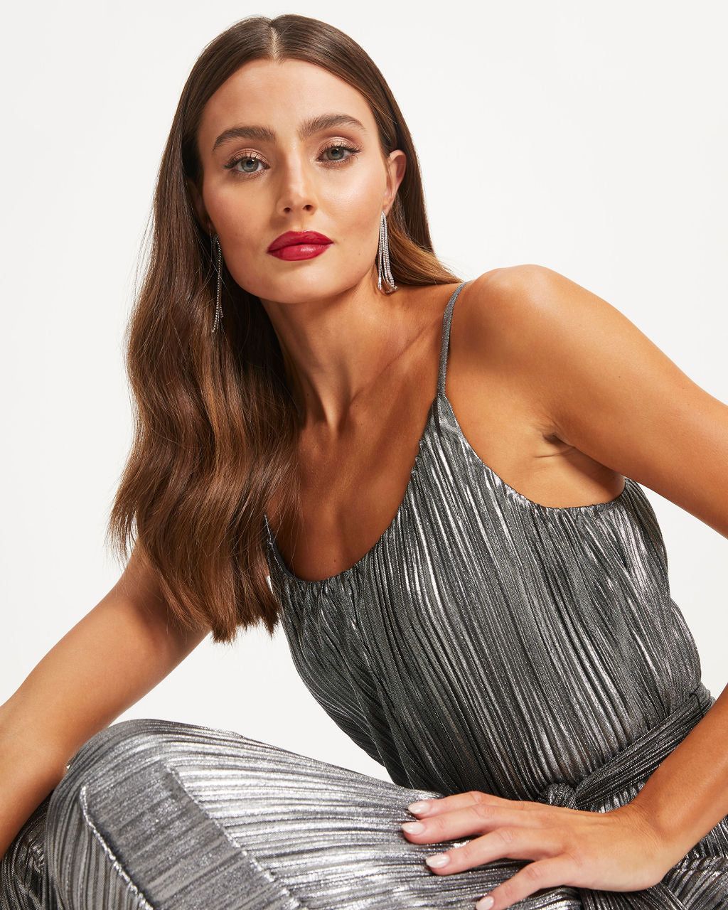 Beyond Infinity Metallic Plisse Jumpsuit sold by Vici product image thumbnail 2