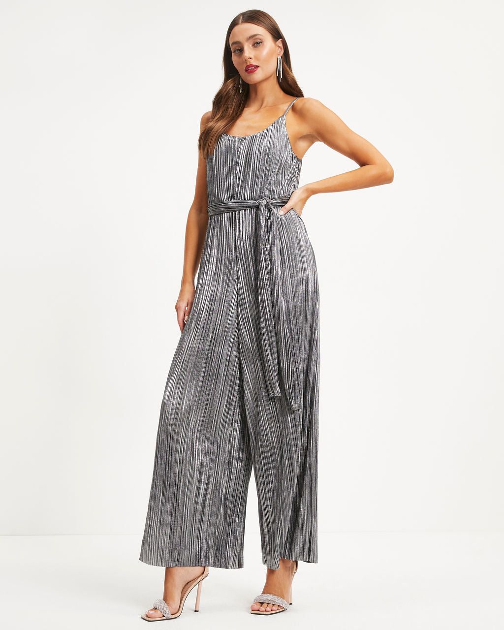 Beyond Infinity Metallic Plisse Jumpsuit sold by Vici product image thumbnail 3