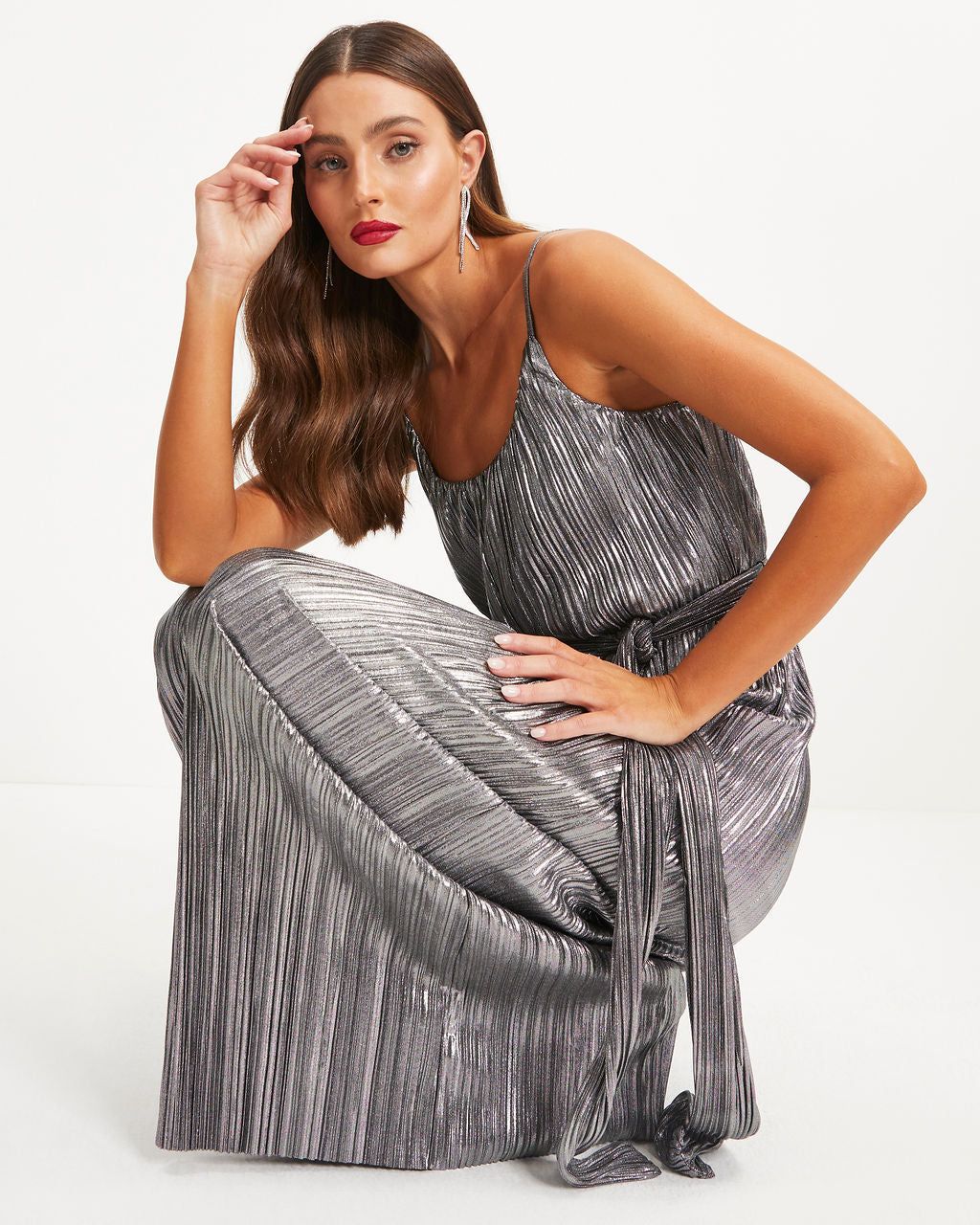Beyond Infinity Metallic Plisse Jumpsuit sold by Vici product image thumbnail 5