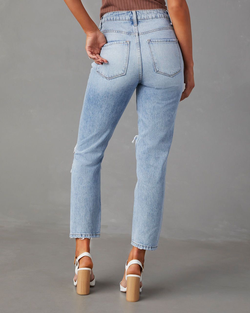 Tyrique High Rise Distressed Straight Leg Jeans sold by Vici product image thumbnail 2