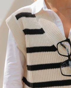 Verdi Cotton Blend Striped Sweater Vest - FINAL SALE sold by Vici