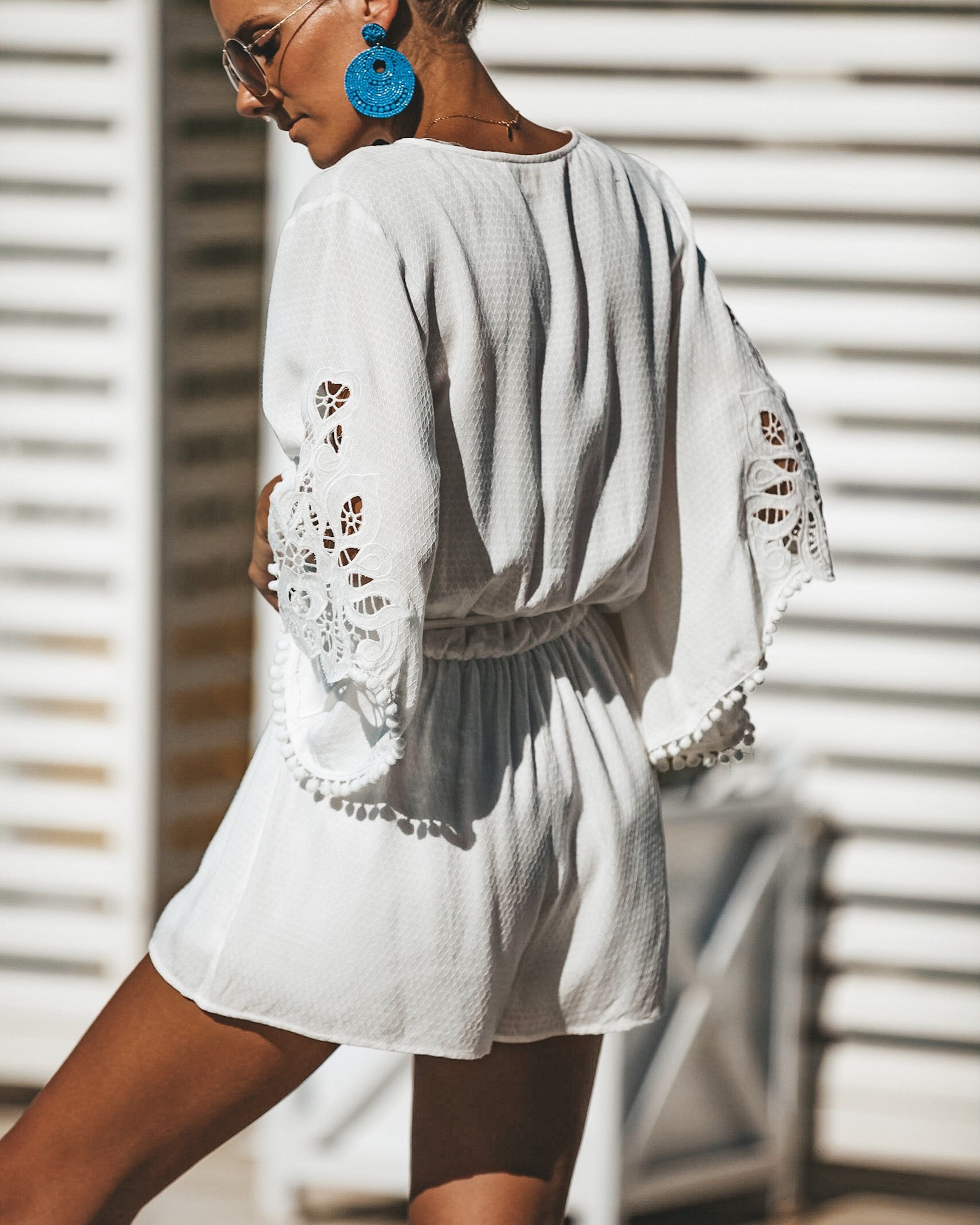 Jewel Crochet Lace Romper - Off White - FINAL SALE sold by Vici product image thumbnail 2