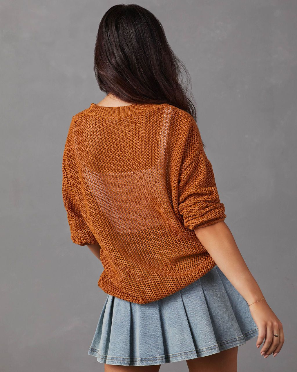 Stratton Open Stitch Sweater - Caramel sold by Vici product image thumbnail 4