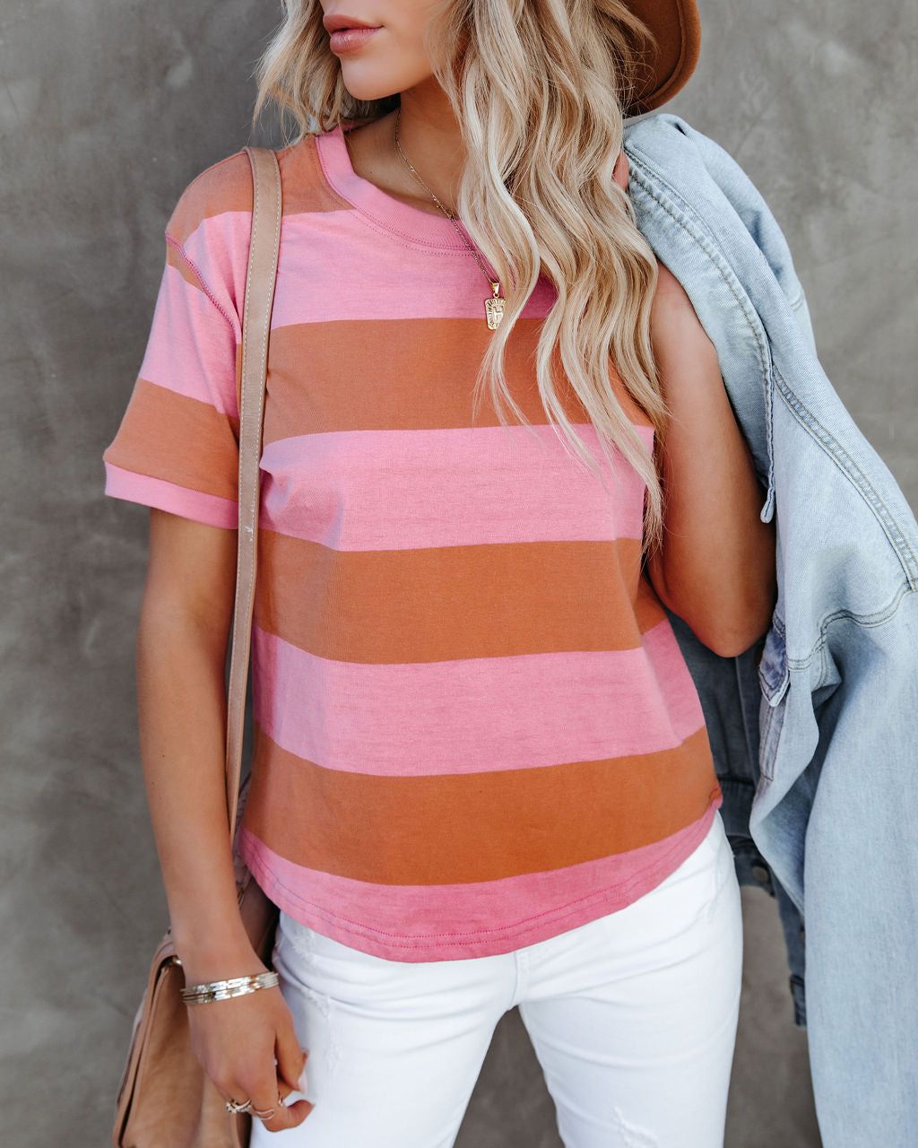 Sun-Sational Cotton Striped Tee - Pink - FINAL SALE sold by Vici product image thumbnail 8