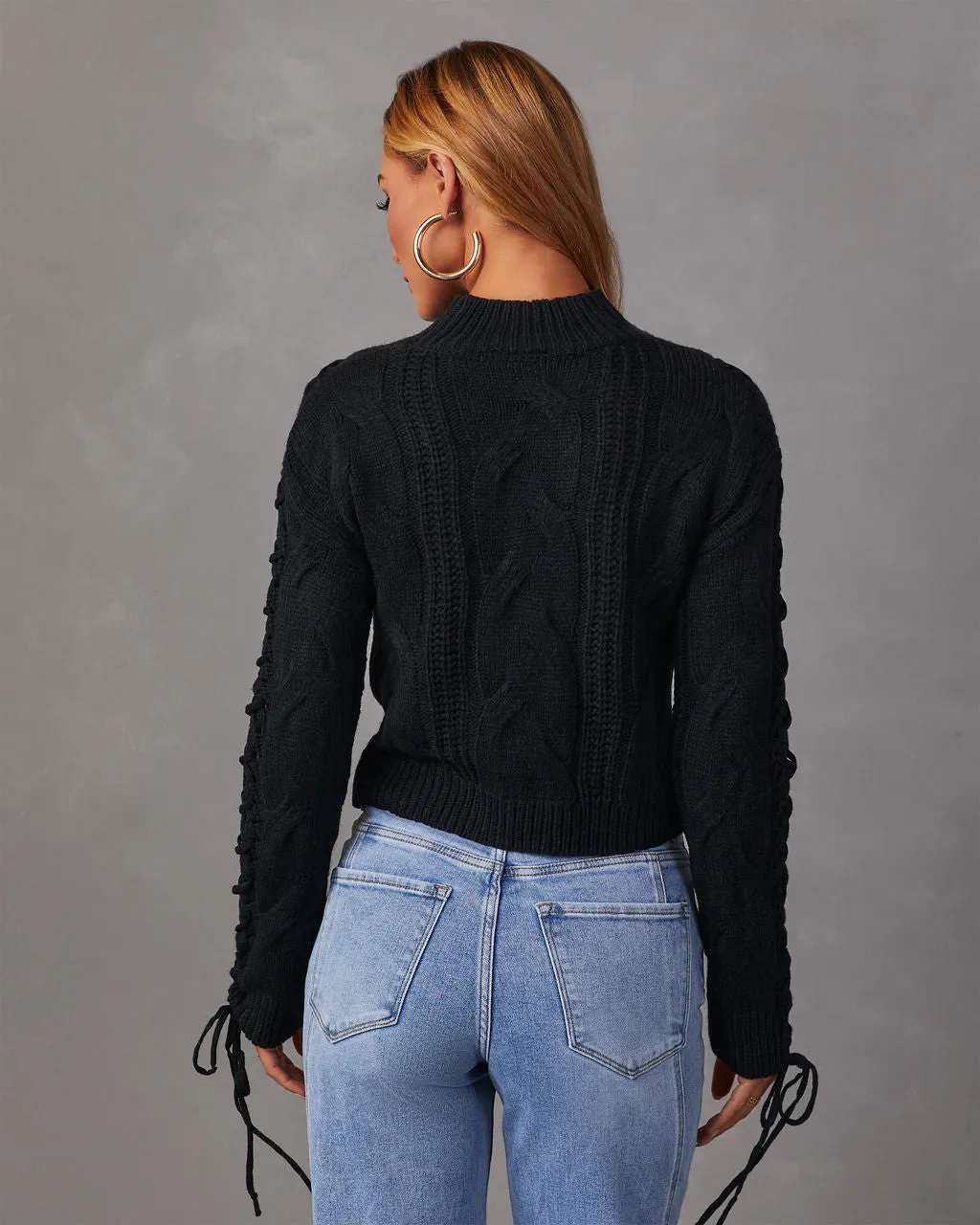 Camelia Mock Neck Lace Up Sweater sold by Vici product image thumbnail 4