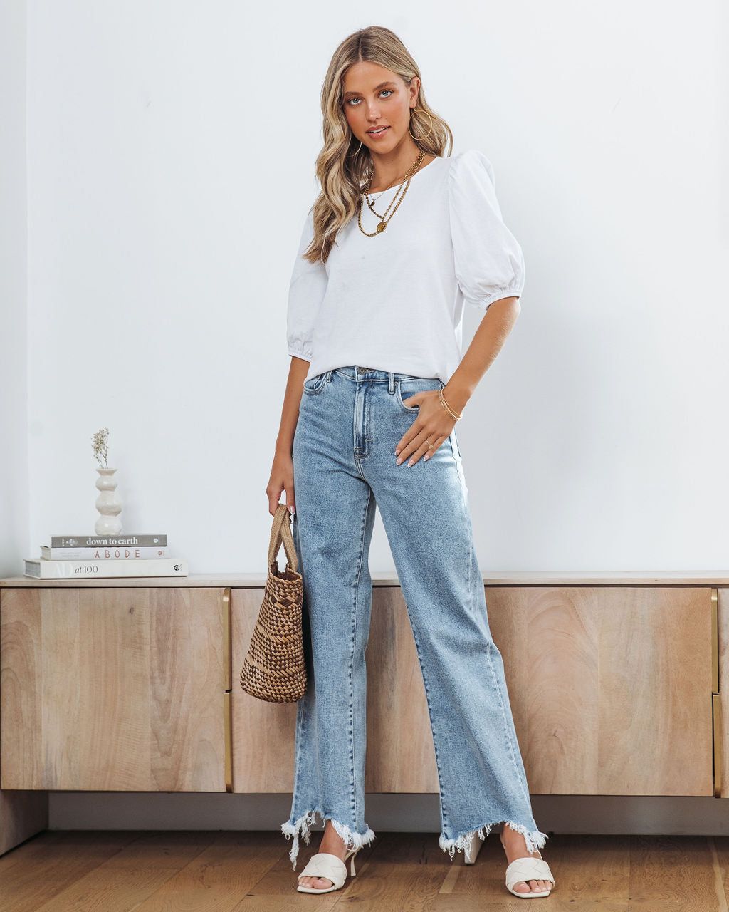 Louis Cotton Puff Sleeve Top - White - FINAL SALE sold by Vici product image thumbnail 3