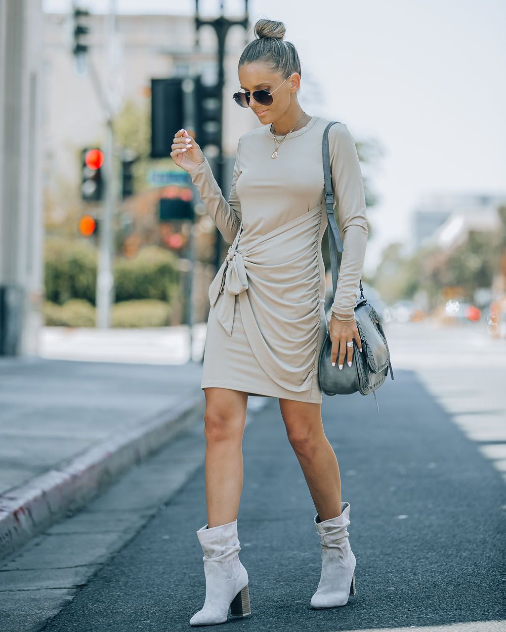 Ayda Drape Front Tie Mini Dress sold by Vici product image thumbnail 10