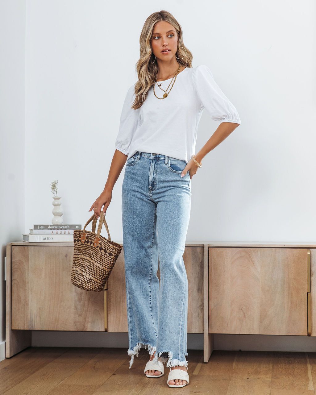 Louis Cotton Puff Sleeve Top - White - FINAL SALE sold by Vici product image thumbnail 7