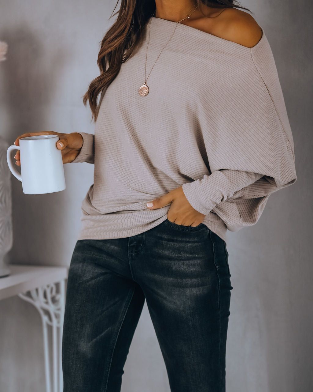 Grateful Dolman Knit Top - Beige - FINAL SALE sold by Vici product image thumbnail 5