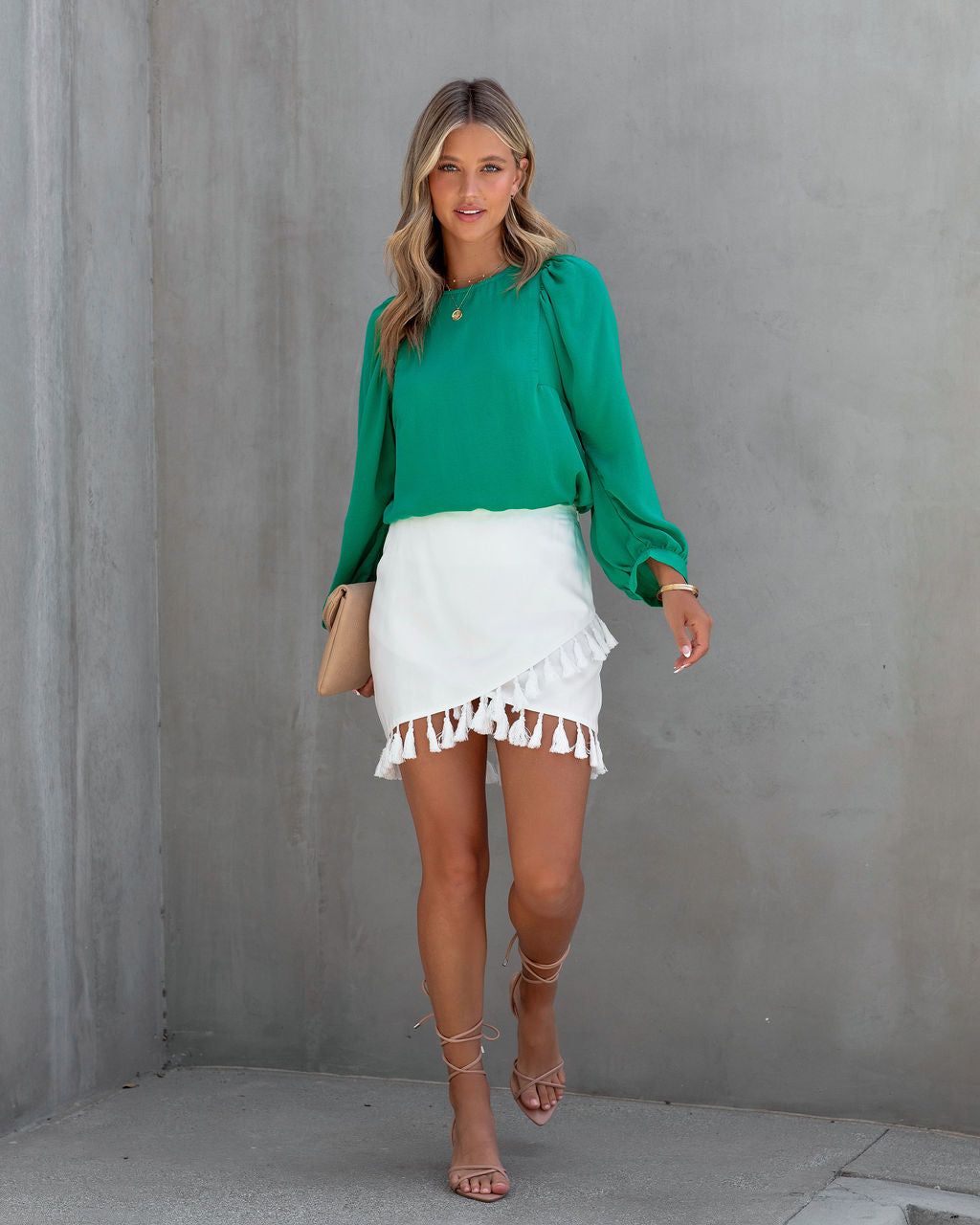 Bejeweled Satin Long Sleeve Blouse sold by Vici product image thumbnail 3