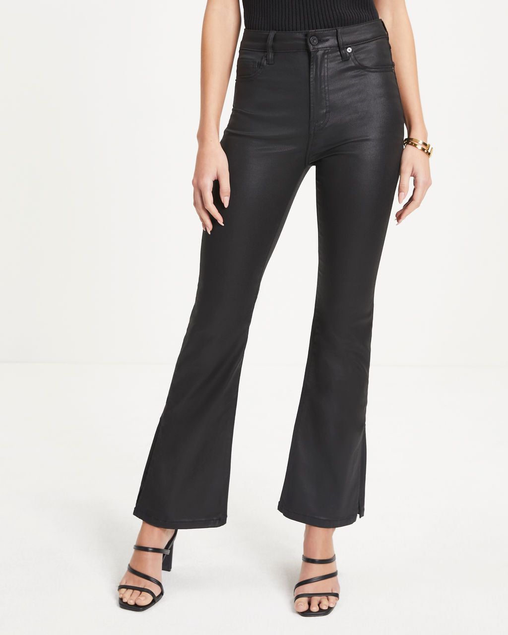 Wednesday High Rise Coated Bootcut Pants - Black sold by Vici product image thumbnail 8