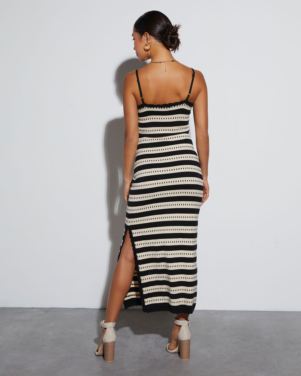 Jules Striped Knit Cover Up Maxi Dress sold by Vici product image thumbnail 5