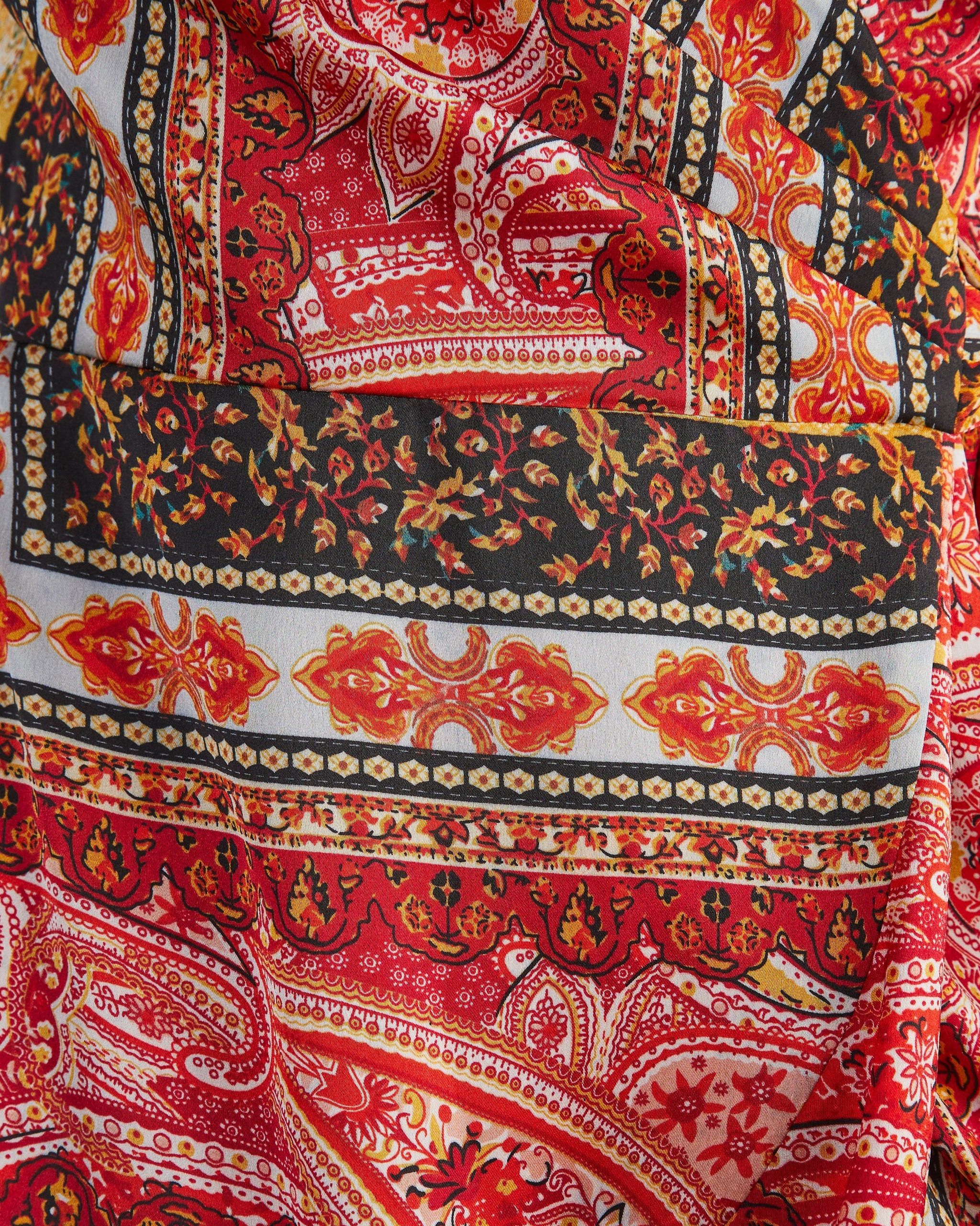 Jazz It Up Satin Printed Wrap Maxi Dress sold by Vici product image thumbnail 5