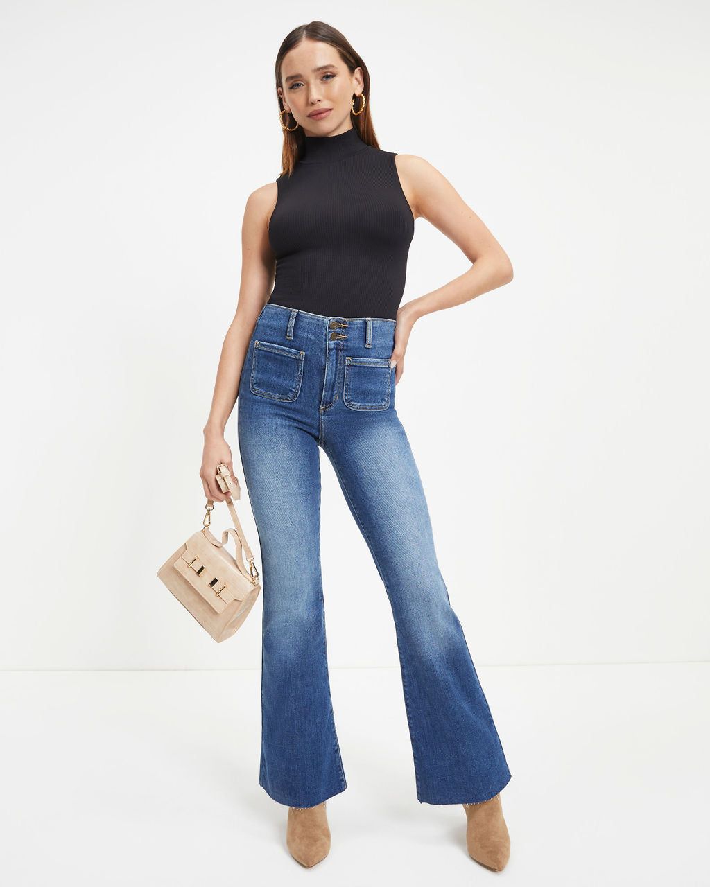 Jane High Rise Stretch Flare Jeans sold by Vici product image thumbnail 5